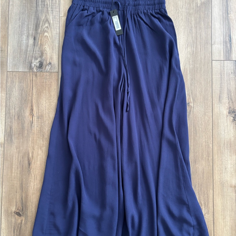 Women's Wide Leg Navy Pants